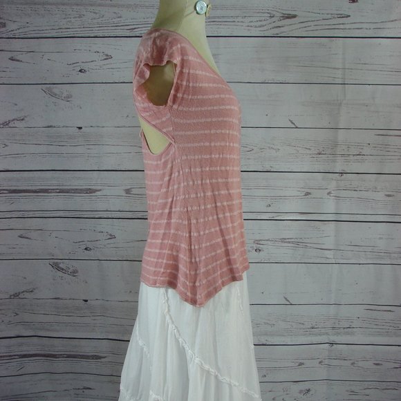 Dusty Rose Mauve Knit Crochet Back Top Tee MED - Picture 4 of 13